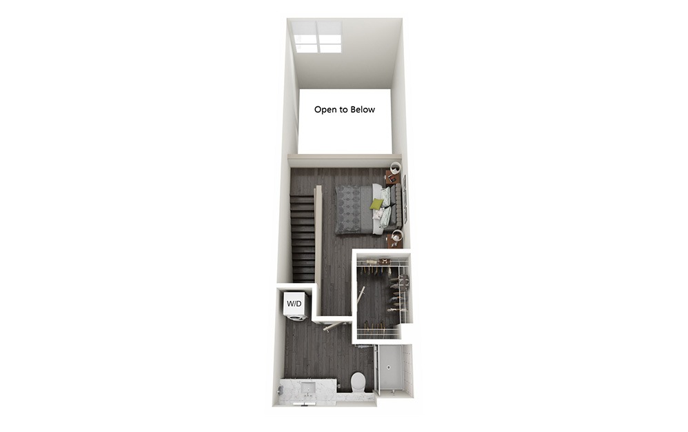 1 Bedroom Loft E - 1 bedroom floorplan layout with 1.5 bathroom and 1180 square feet (Floor 2)